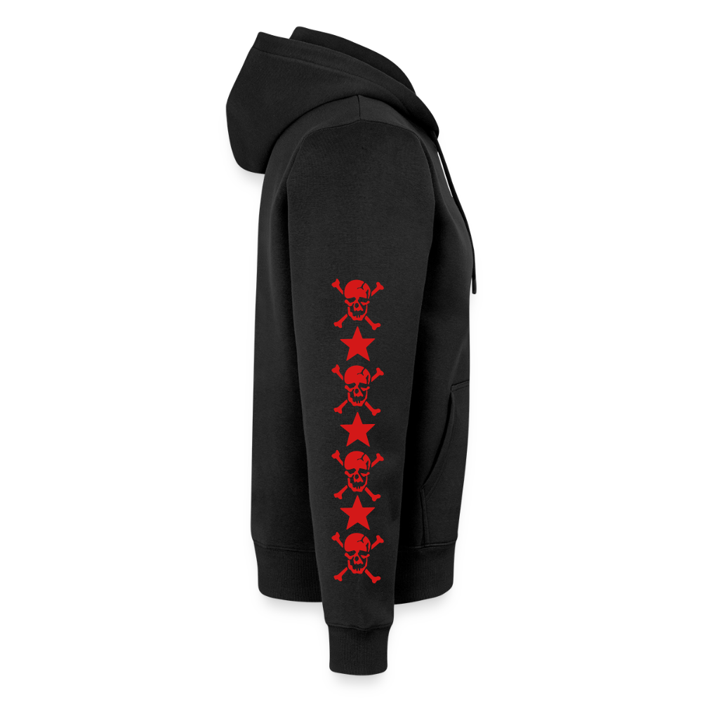 Red & Black Organic Zip Hoodie - black