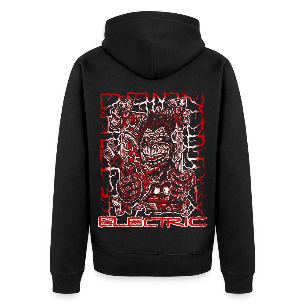 Red & Black Organic Zip Hoodie - black