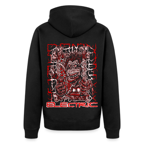 Red & Black Organic Zip Hoodie - black