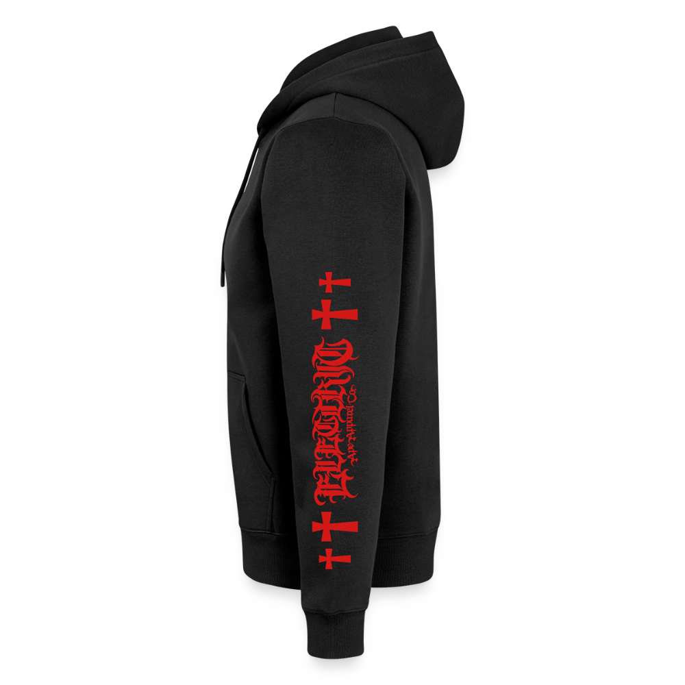 Red & Black Organic Zip Hoodie - black