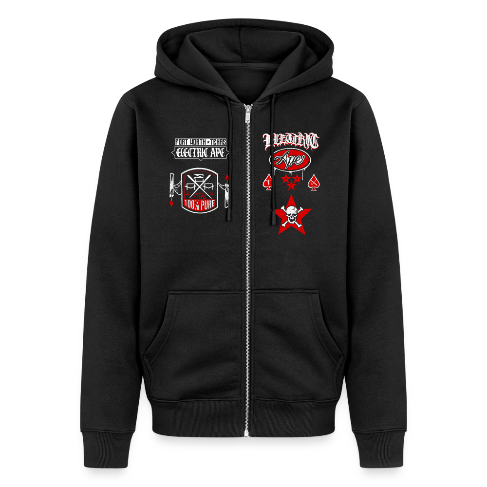 Red & Black Organic Zip Hoodie - black